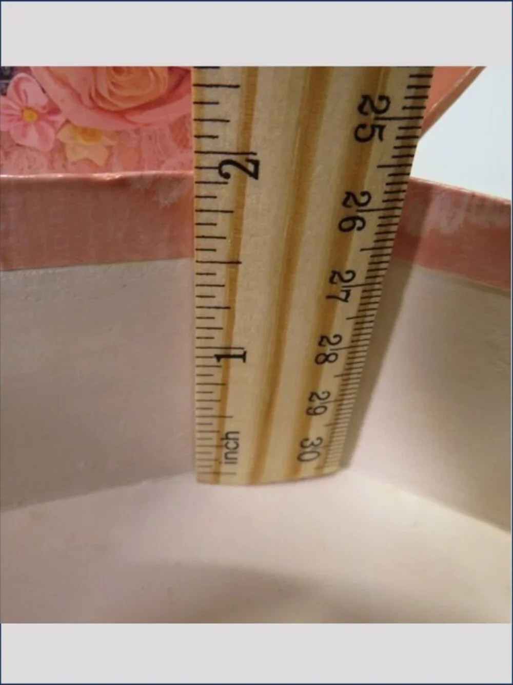 Vintage Truly Lace Pink Octagon Trinket Box Mirror Victorian Bow Gift Box